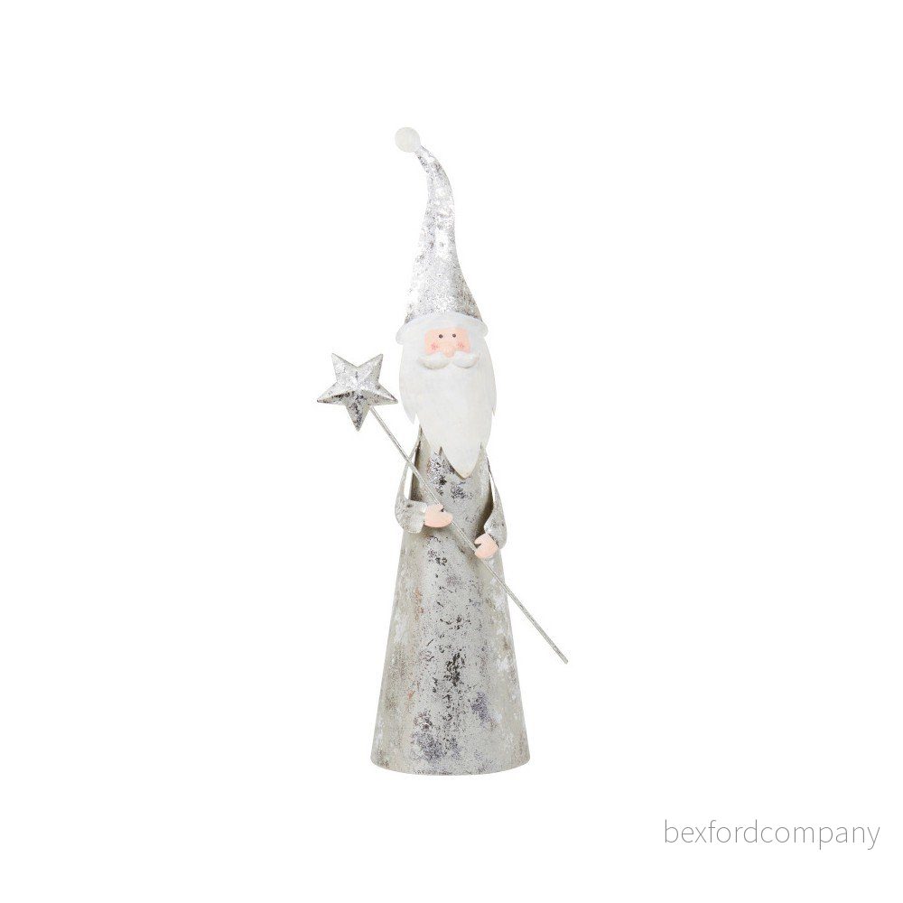 Dekorace Archipelago Silver Cone Santa With Star, 34 cm v:719054