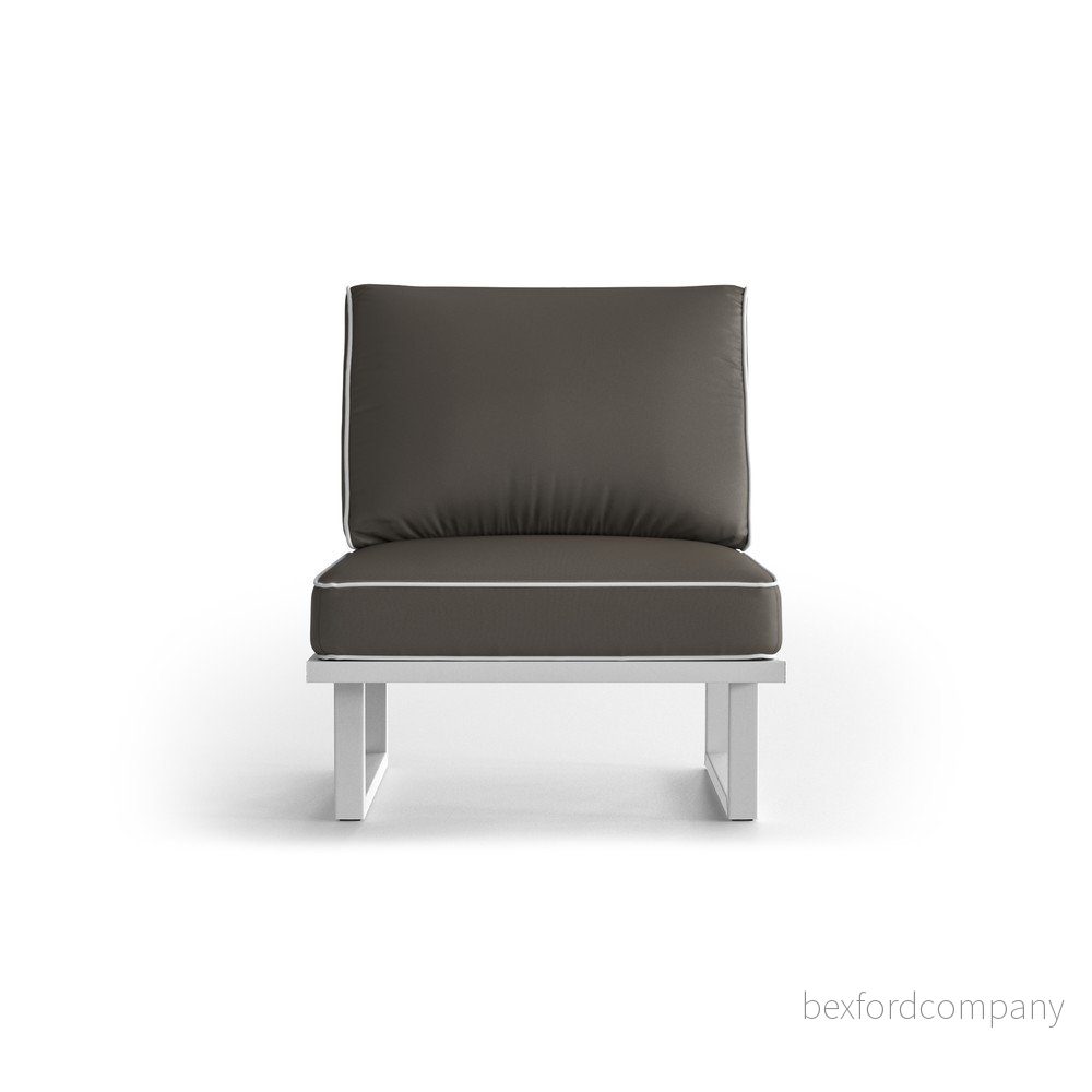 Šedé zahradní křeslo s bílým lemem Marie Claire Home Angie v:1245008