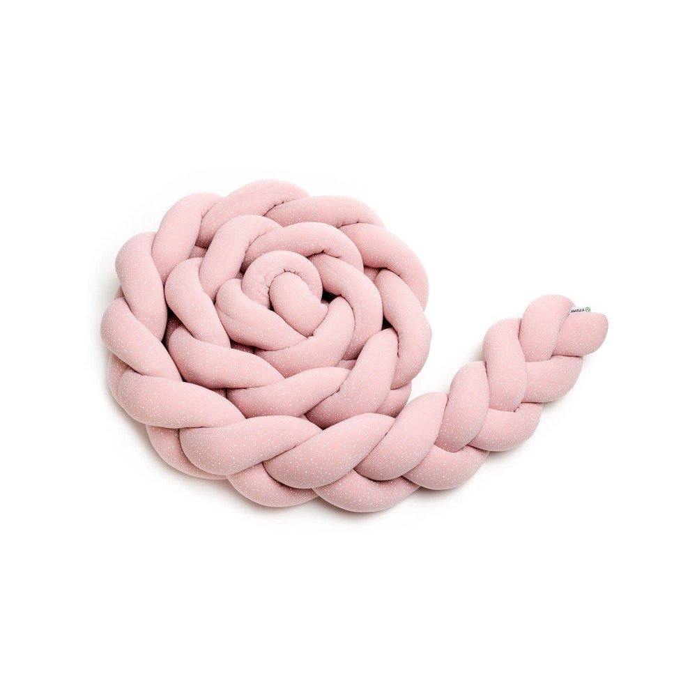 Růžový bavlněný pletený mantinel T-TOMI , délka 360 cm v:1429411