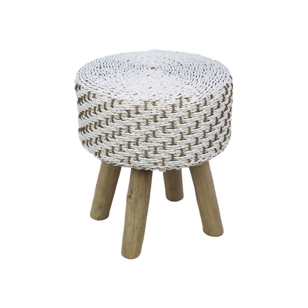 Bílá stolička HSM collection Art of Nature Raffia, ⌀ 43 cm v:1286714