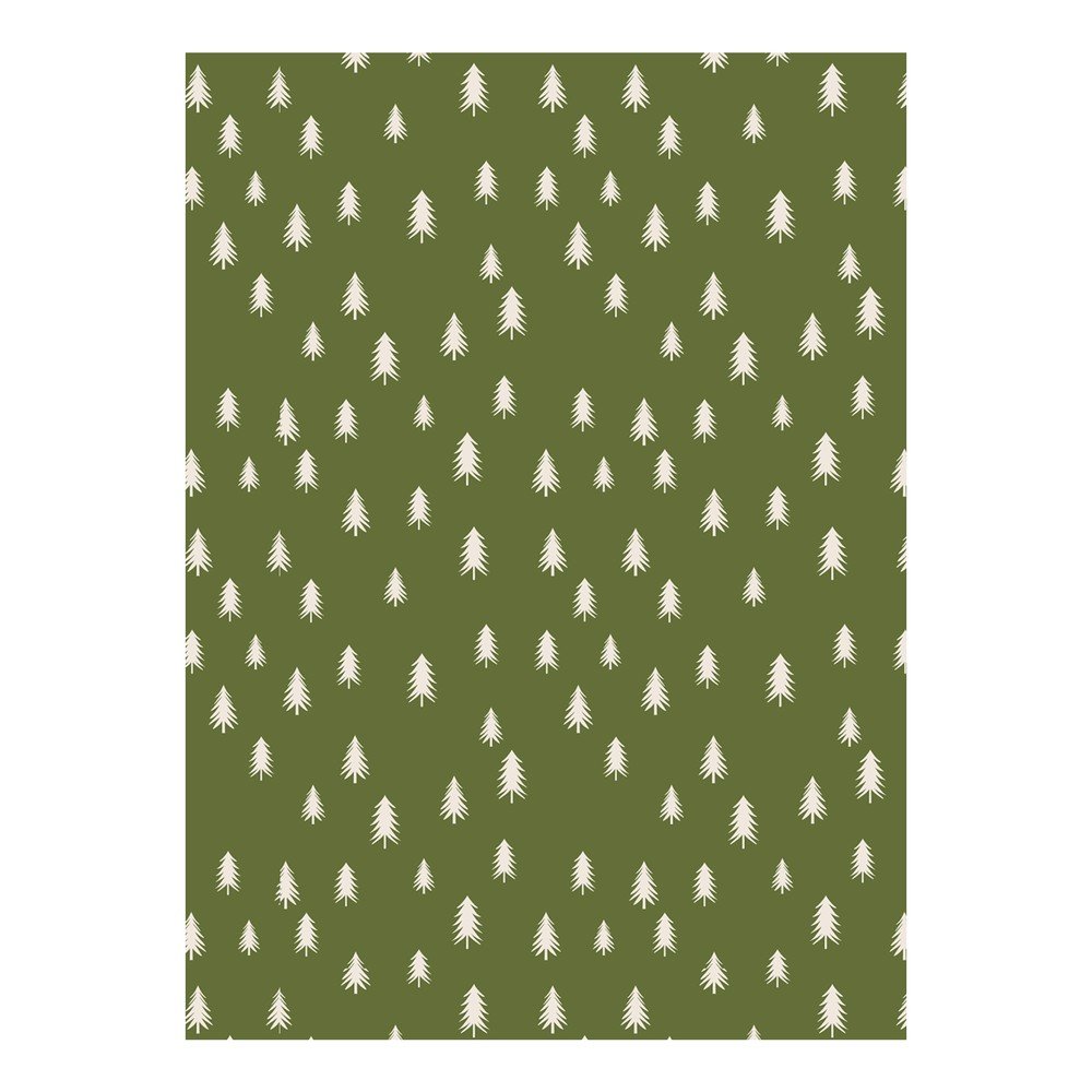 5 archů zeleného balícího papíru eleanor stuart Christmas Trees, 50 x 70 cm v:1390071