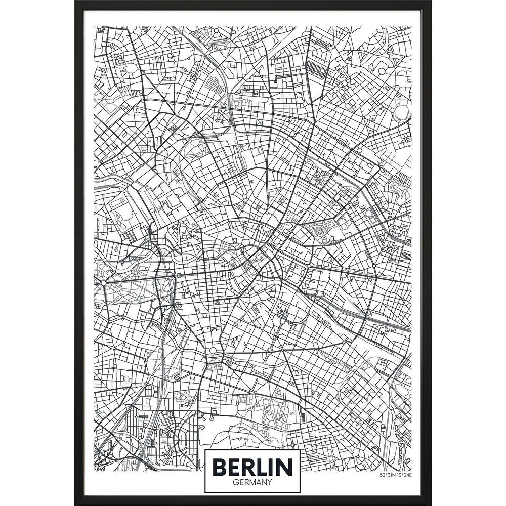 Nástěnný plakát v rámu MAP/BERLIN, 70 x 100 cm v:1343091