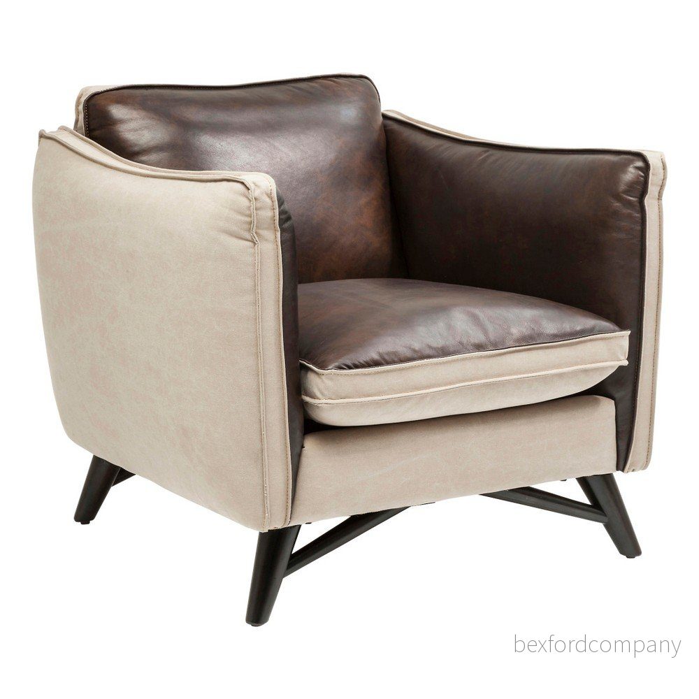 Křeslo s koženými detaily Kare Design Sessel Fashionista v:989190