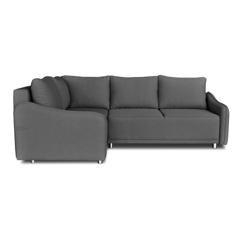 Tmavě šedá rohová rozkládací pohovka Windsor & Co. Sofas Delta, levý roh v:762712