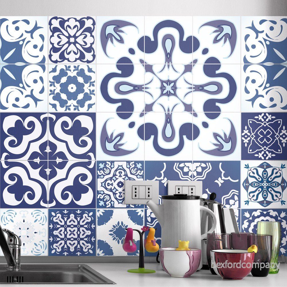 Sada 24 samolepek Ambiance Azulejos Polka, 120 x 100 cm v:984170