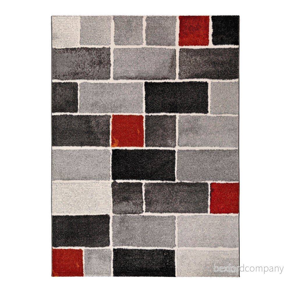 Šedo-červený koberec Universal Lucy Dice, 160 x 230 cm v:823610