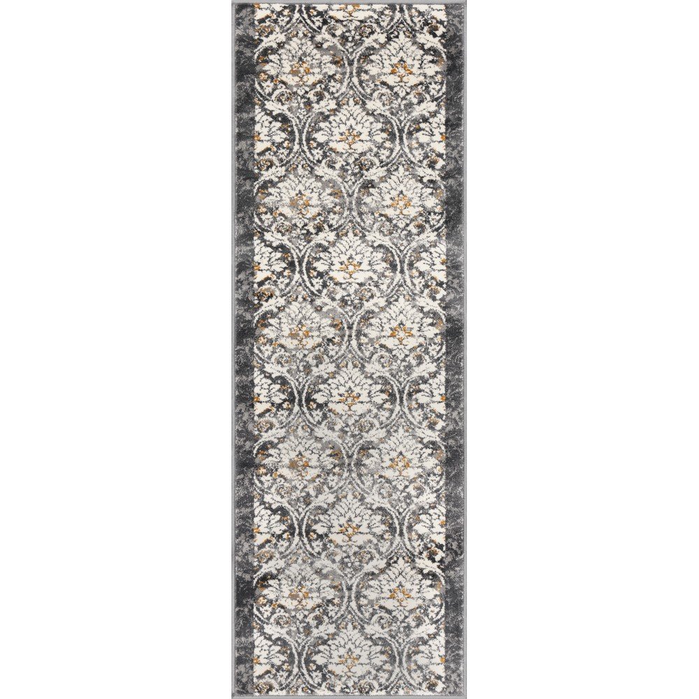 Tmavě šedý/slonovinový běhoun 67x200 cm Soft Viskan – FD v:1755600
