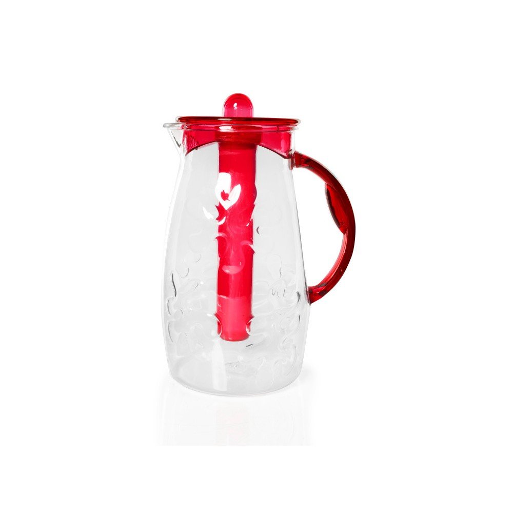 Skleněný džbán s červeným víkem Pitcher, 2,5 l v:900976