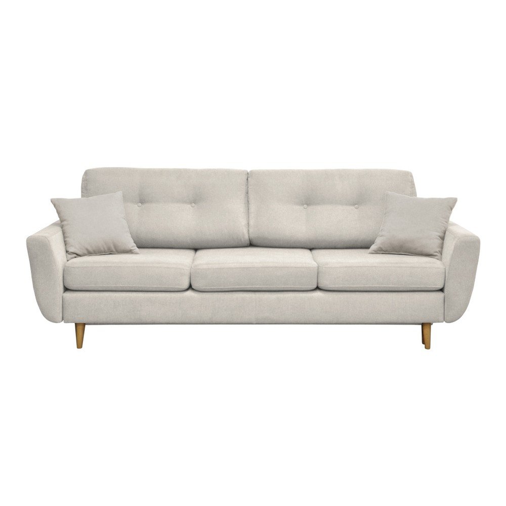 Krémová rozkládací pohovka se světlými nohami Mazzini Sofas Rose v:753804