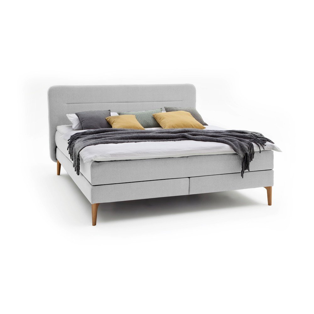 Světle šedá boxspring postel 160x200 cm Massello – Meise Möbel v:1443805