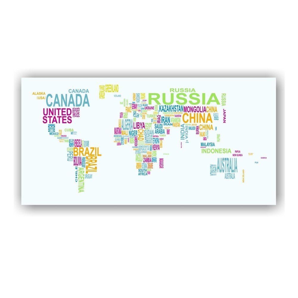 Nástěnná mapa světa na plátně Tomasucci Text World, 80 x 160 cm v:847406