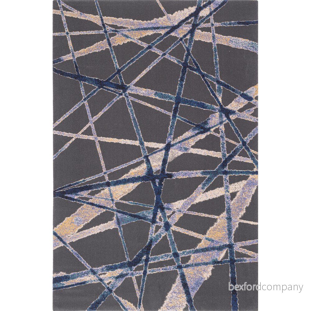 Tmavě modrý vlněný koberec 200x300 cm Sticks – Agnella v:1584022