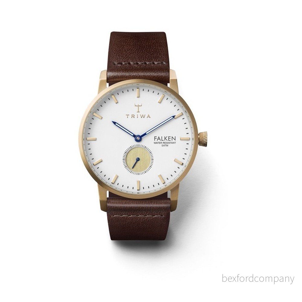 Unisex hodinky s koženým řemínkem Triwa Snow Falken v:916182