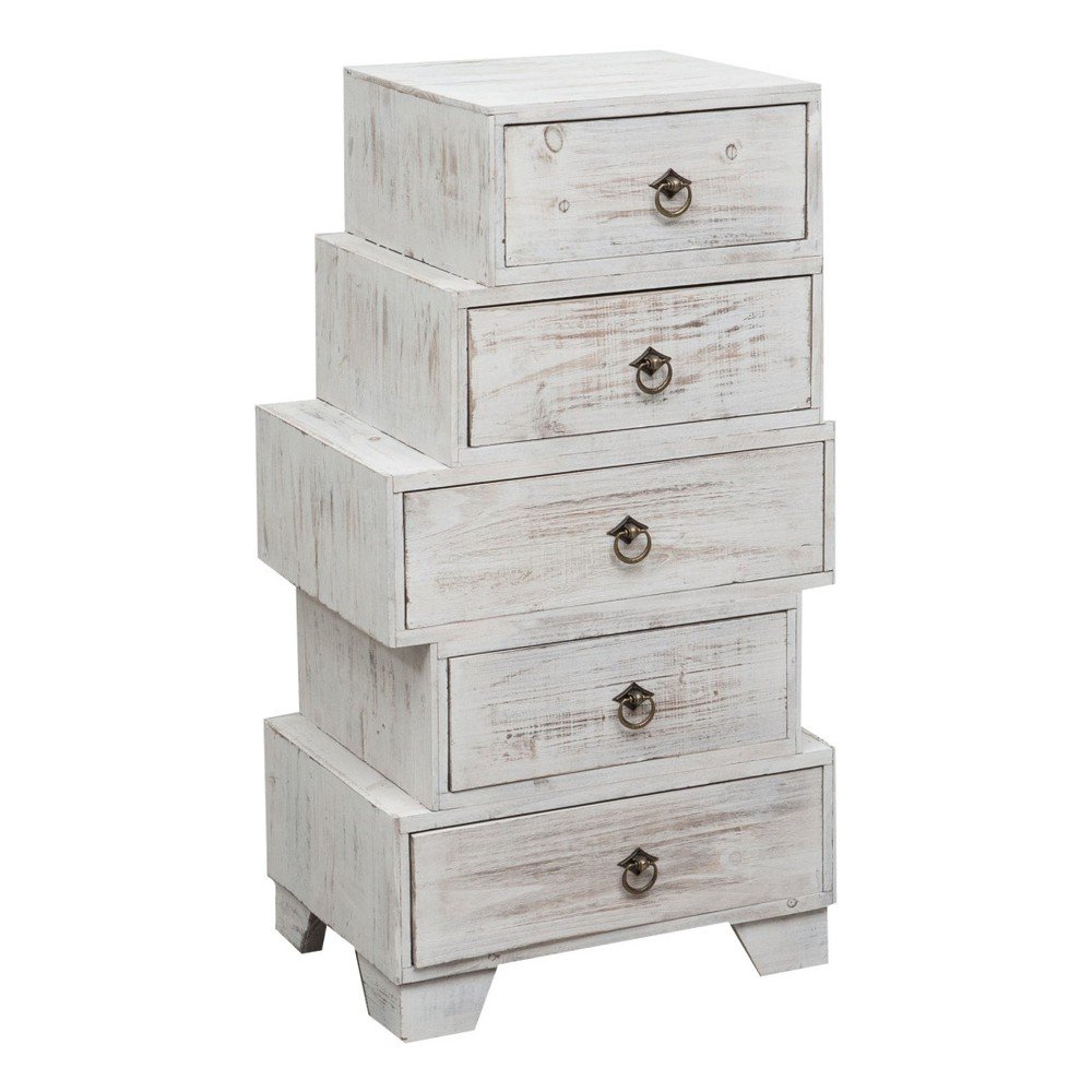 Dřevěná bílá skříňka se šuplíky Biscottini Bedside v:867536