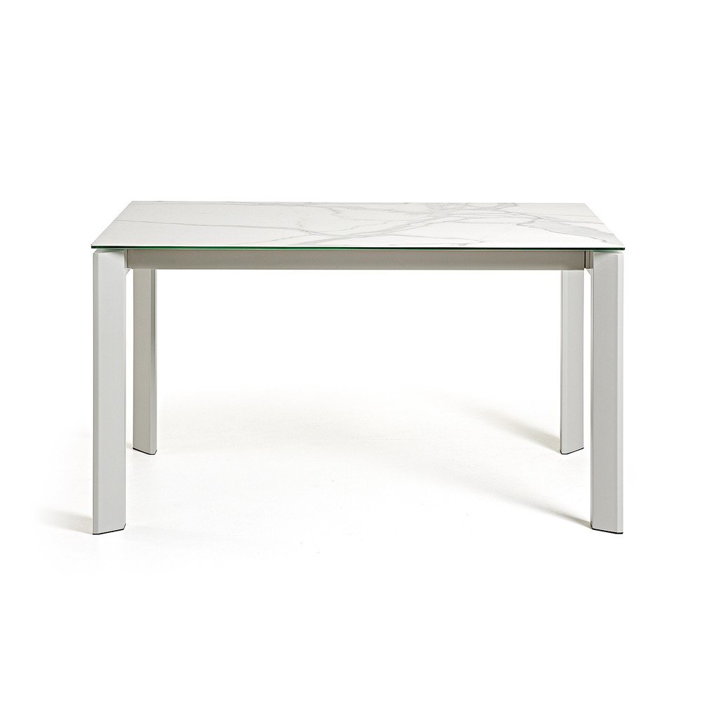 Bílo-šedý rozkládací jídelní stůl Kave Home Atta, 140 x 90 cm v:1396725