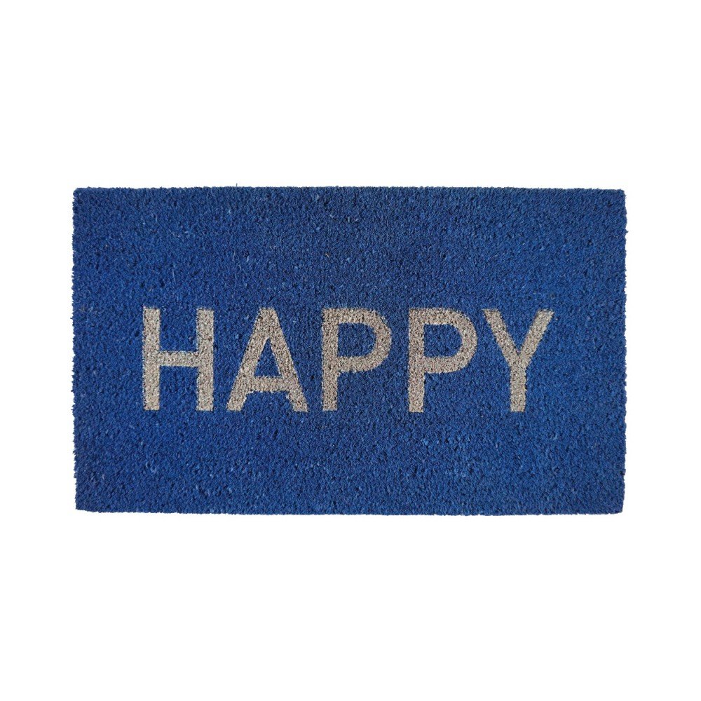 Modrá rohožka z kokosových vláken Fisura Happy, 40 x 70 cm v:832544