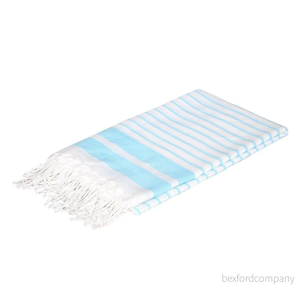 Hammam osuška se světle modrými pruhy Aqua Fouta, 90 x 190 cm v:1233870