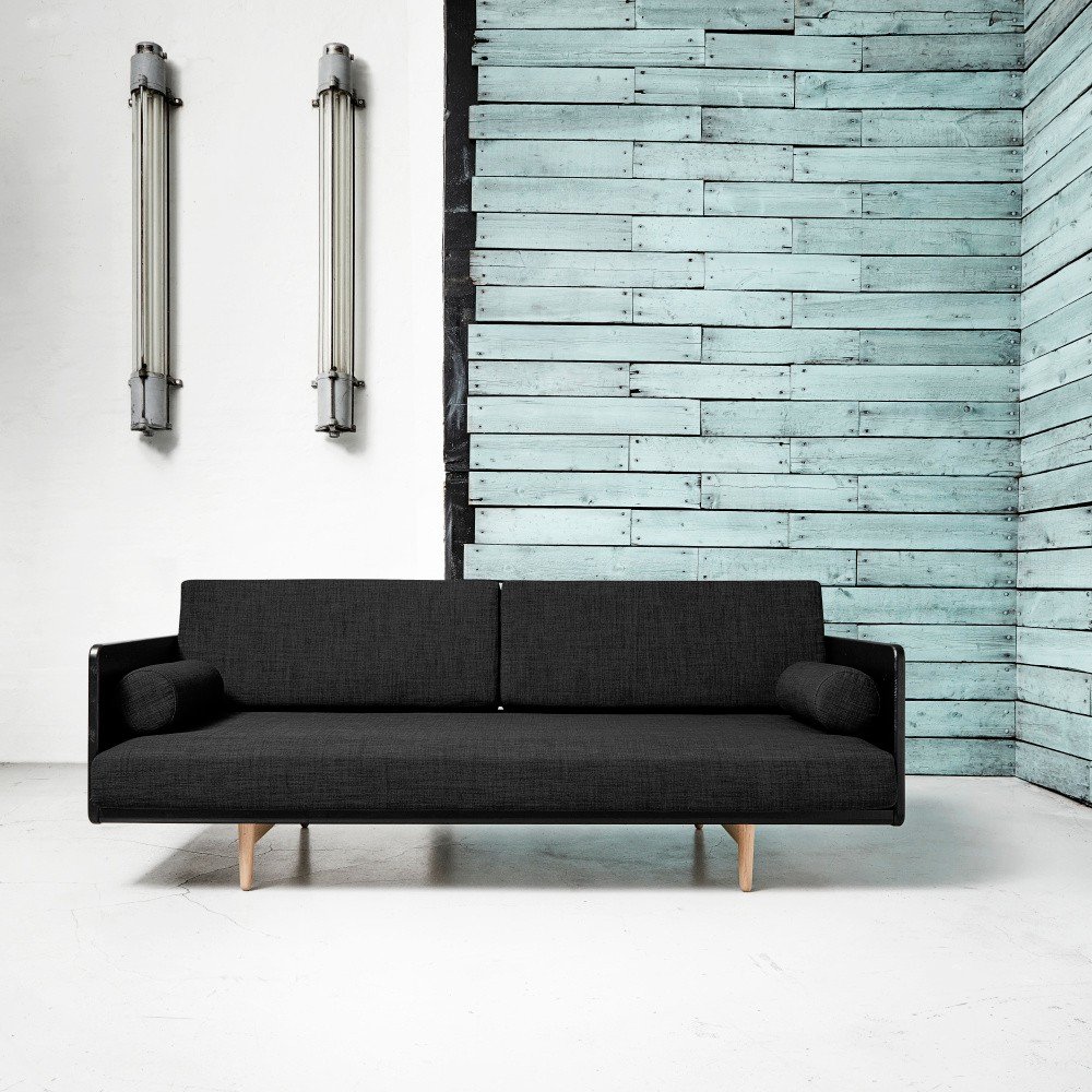 Rozkládací pohovka Karup Deva Black/Raw Oak/Dark v:730142