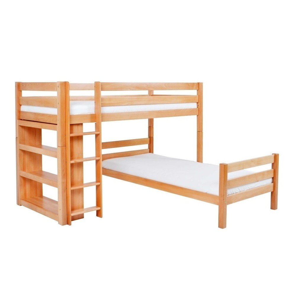 Dětská patrová postel z masivního bukového dřeva Mobi furniture Emil, 200 x 90 cm v:992184