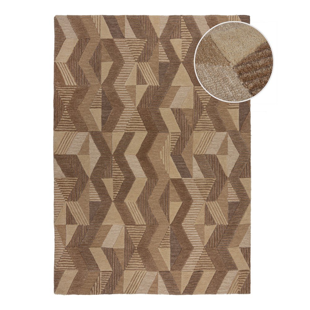 Hnědý ručně tkaný vlněný koberec 200x290 cm Moda Asher – Flair Rugs v:1687838