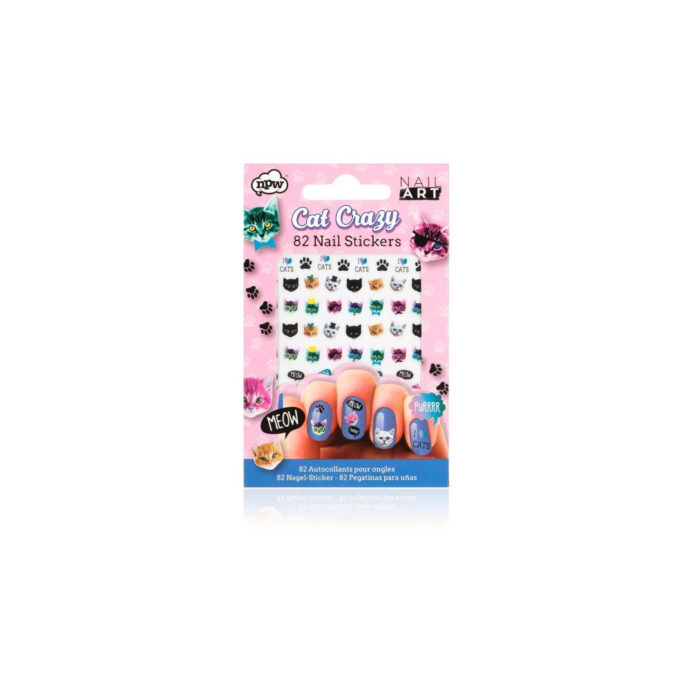 Sada nalepovacích samolepek na nehty npw™ Crazy Cat Nail Stickers v:983284