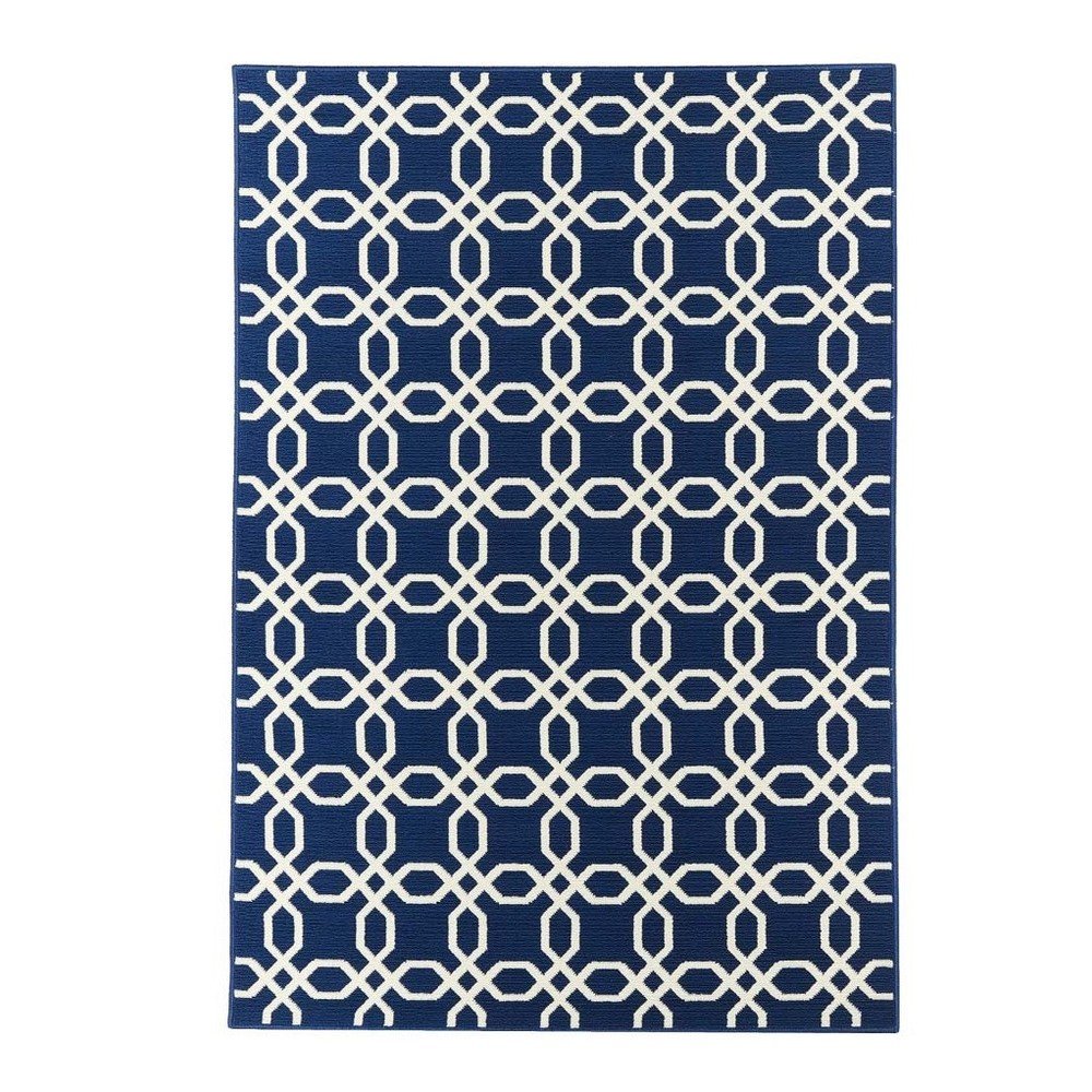 Tmavě modrý venkovní koberec Floorita Ropes, 160 x 230 cm v:703342