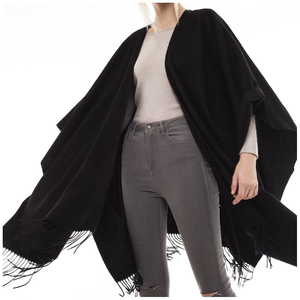 Černé pončo Silk and Cashmere Poisson v:731654