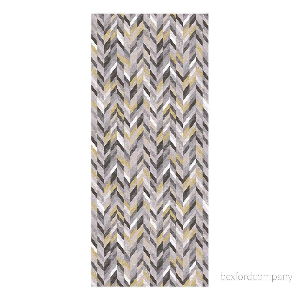 Žluto-šedý běhoun Floorita Leather, 60 x 140 cm v:1253314