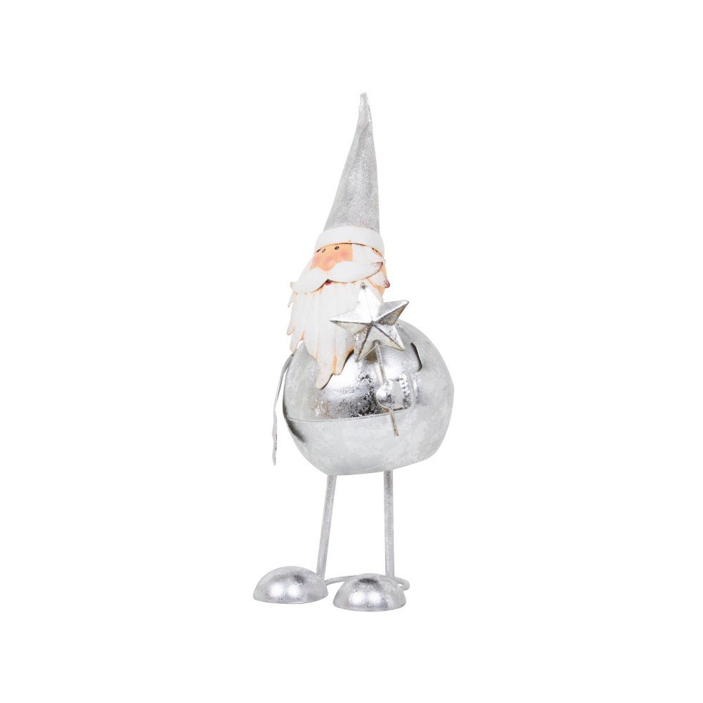Dekorace Archipelago Silver Bouncing Santa With Star, 41 cm v:718966