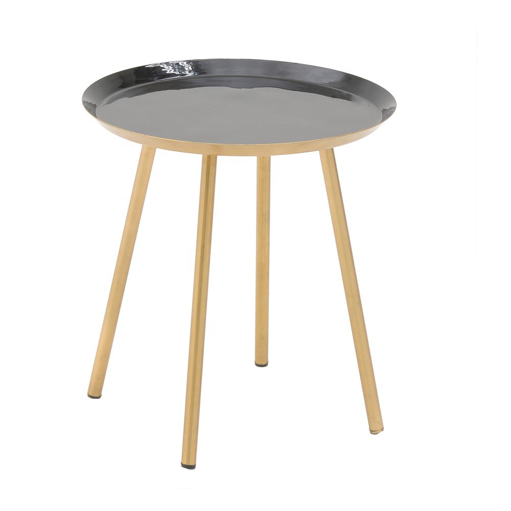 Černý kovový odkládací stolek InArt Simplo, ⌀ 44 cm v:1200164