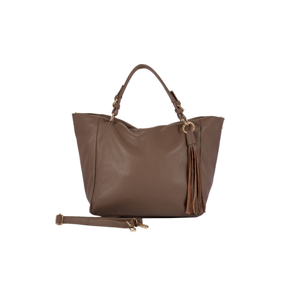 Hnědá kabelka z pravé kůže Andrea Cardone Brown Taupe v:933374