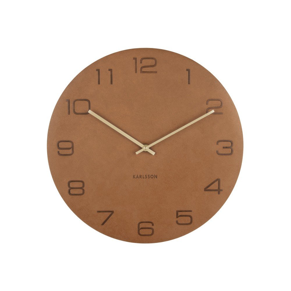 Koňakově hnědé nástěnné hodiny Karlsson Vigorous, ⌀ 40 cm v:1178730