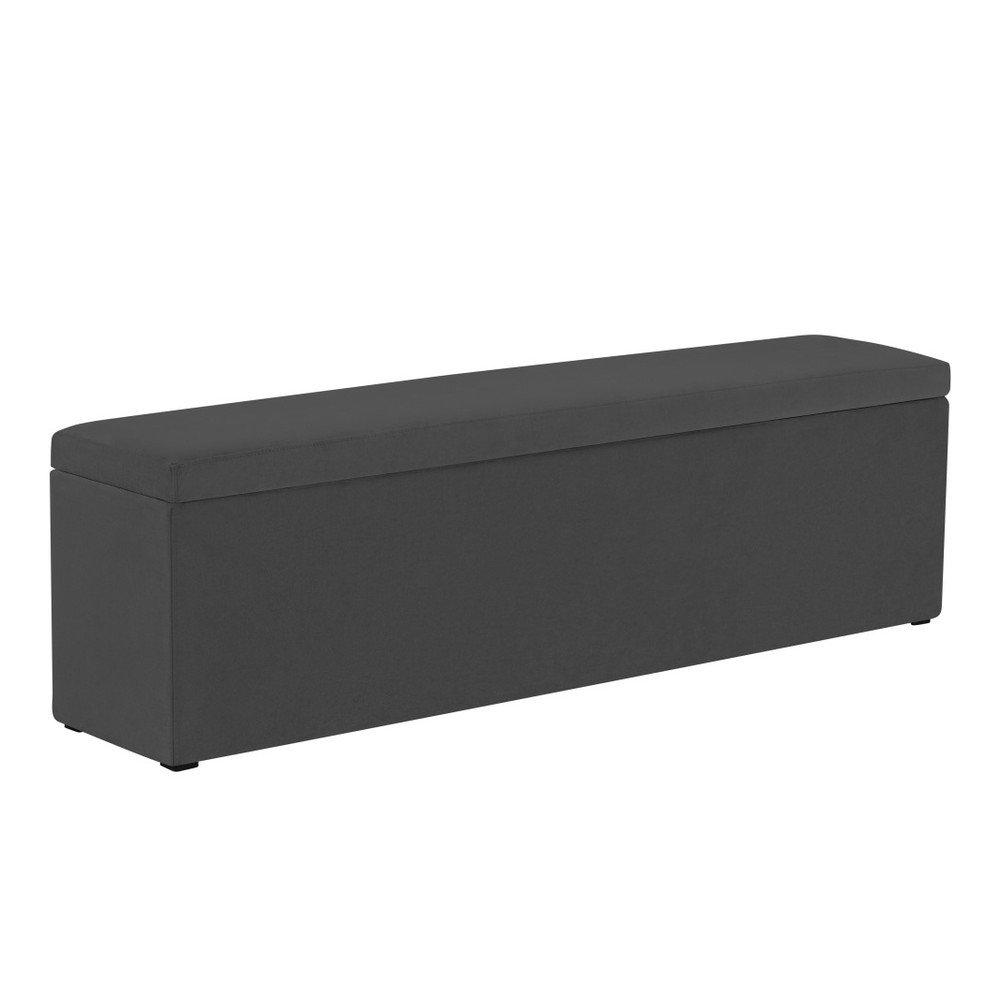 Tmavě šedý otoman Mazzini Sofas Ancona, 140 x 47 cm v:1083160
