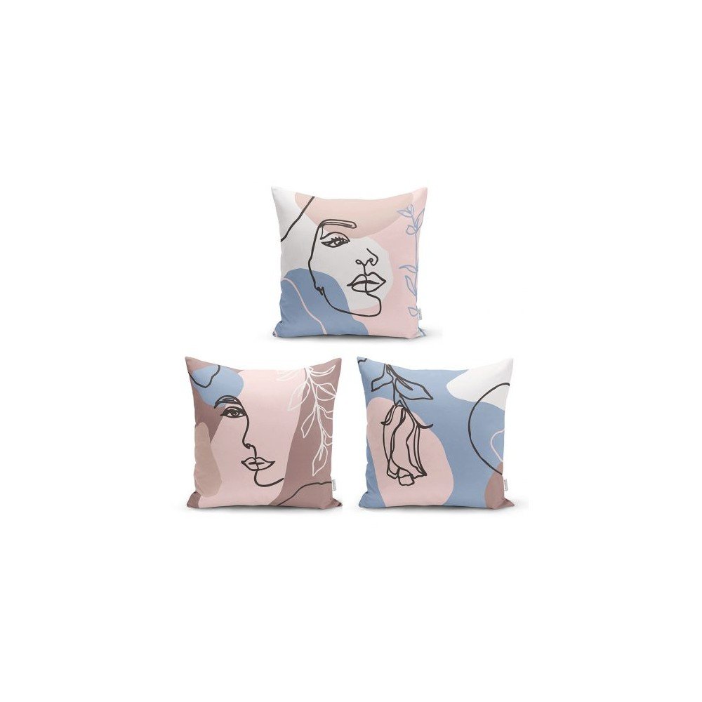 Sada 3 dekorativních povlaků na polštáře Minimalist Cushion Covers Minimalist Woman, 45 x 45 cm v:1371999