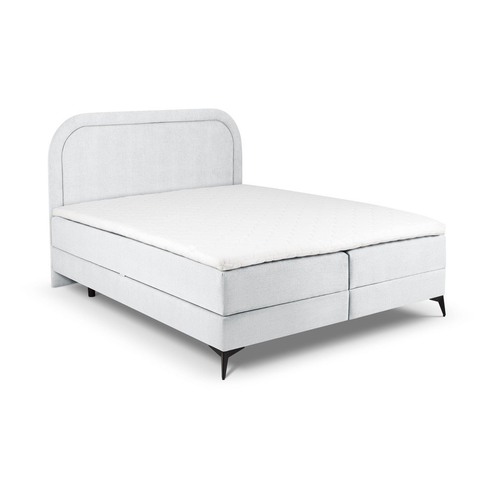 Světle šedá boxspring postel s úložným prostorem 160x200 cm Eclipse – Cosmopolitan Design v:1536140