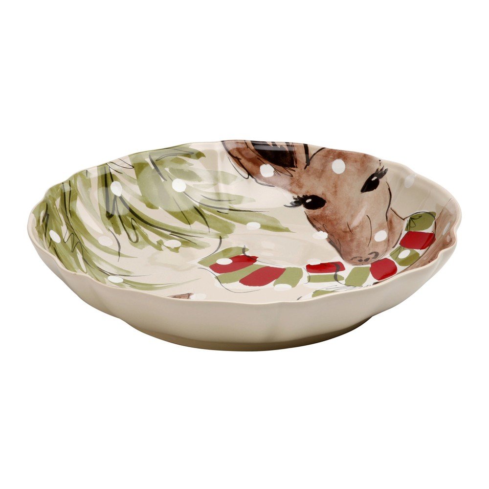 Kameninová vánoční mísa na salát Casafina Deer Freinds, ø 34 cm v:1387799