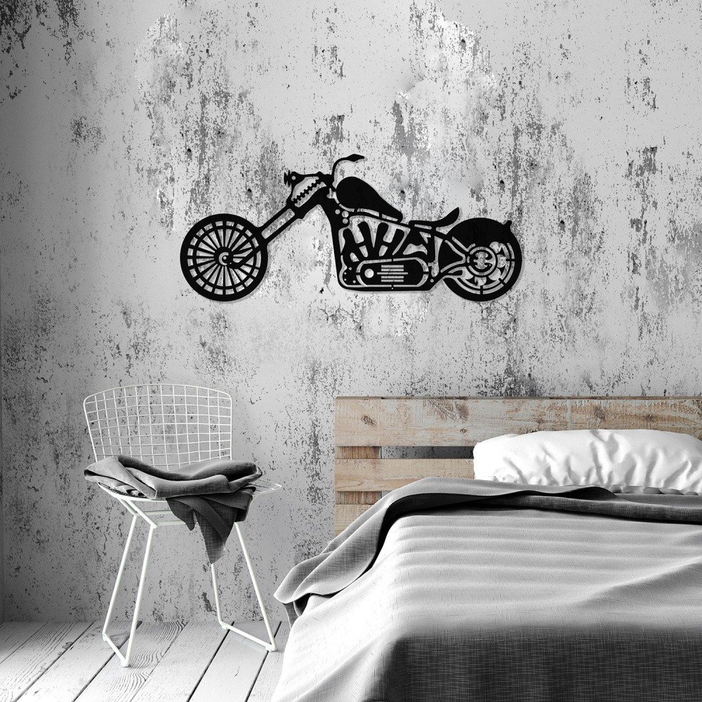 Černá kovová nástěnná dekorace Harley Davidson, 74 x 34 cm v:1246430