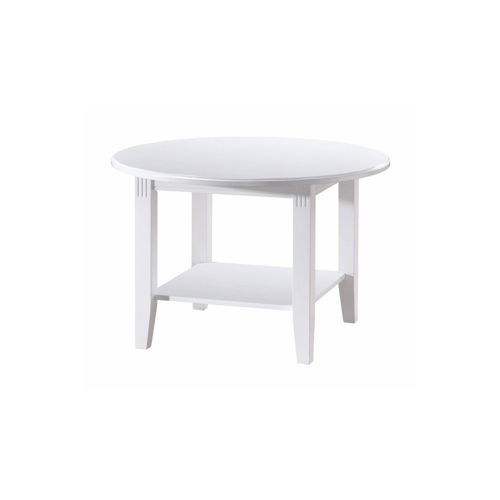 Bílý konferenční stolek z dubového dřeva Rowico Wittskar, ∅ 80 cm v:795048