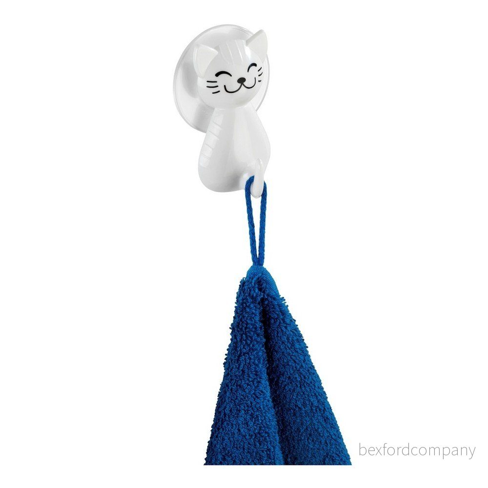 Bílý nástěnný háček Wenko Cat v:1307680