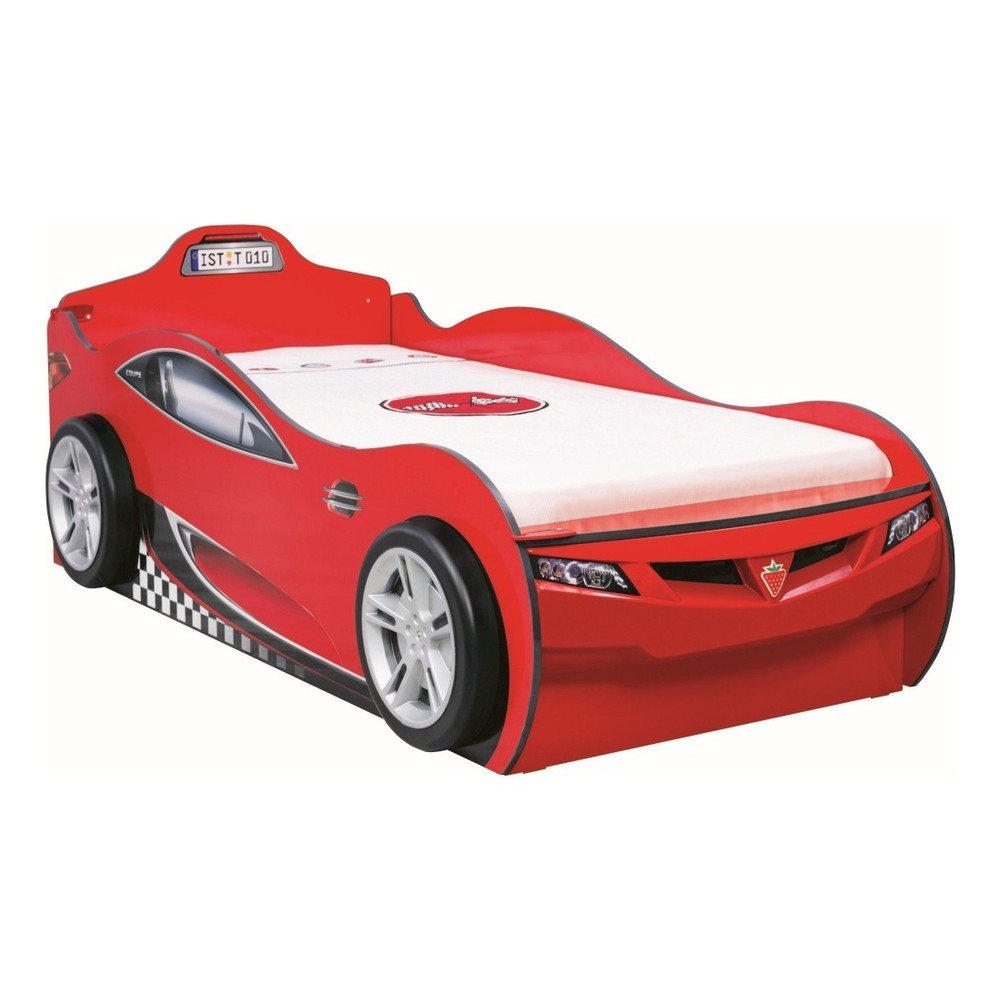 Červená dětská postel ve tvaru auta s úložným prostorem Coupe Carbed With Friend Bed Red, 90 x 190 cm v:1207886