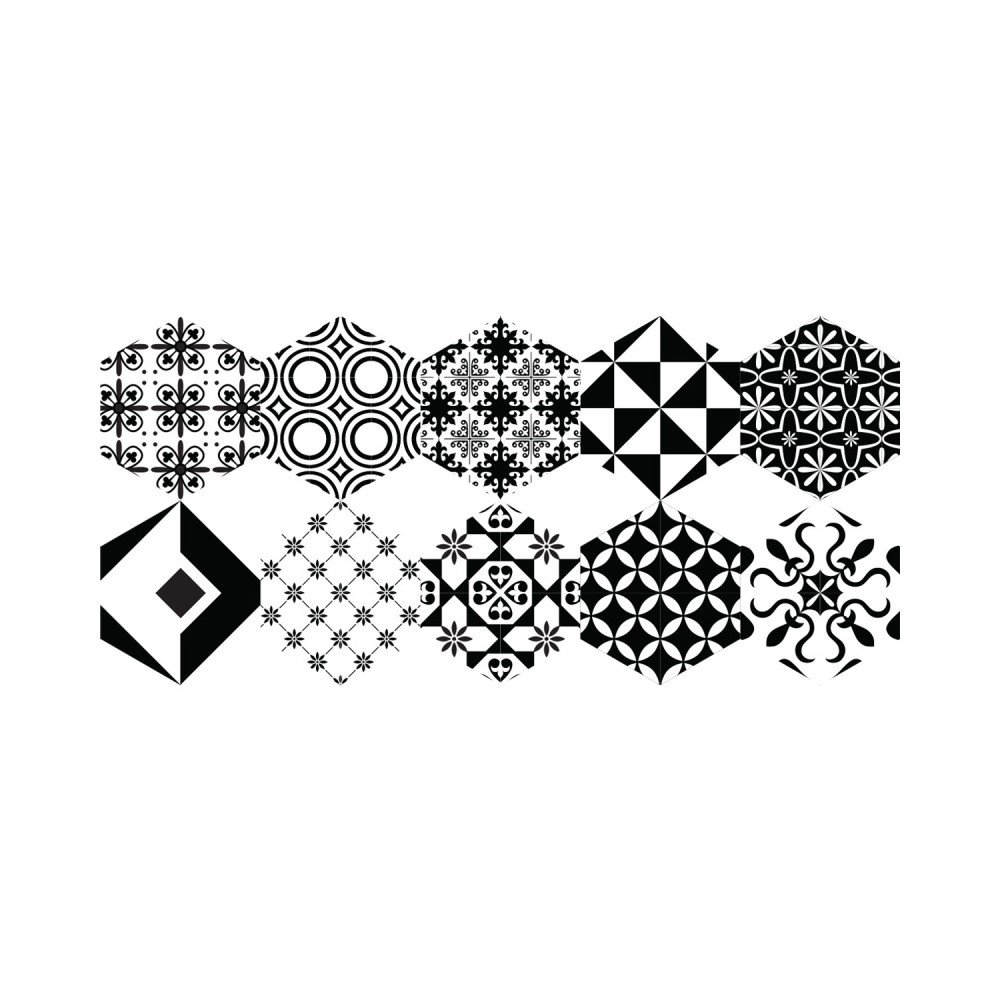 Sada 10 samolepek na podlahu Ambiance Floor Stickers Hexagons Nemesio, 40 x 90 cm v:1204796