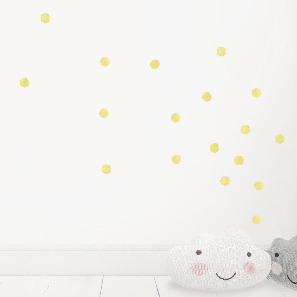 Světle žluté nástěnné znovu snímatelné samolepky Chocovenyl Dots v:1042984