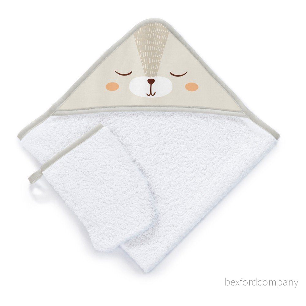 Set dětské osušky s kapucí a rukavice na umývání Tanuki Mouse, 75 x 75 cm v:1065824