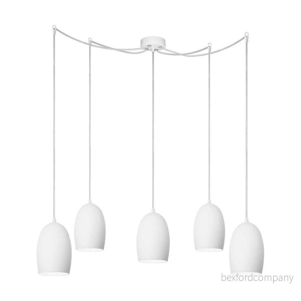 Bílé pětiramenné závěsné svítidlo Sotto Luce Ume Elementary Shiny, ⌀ 13,5 cm v:978498