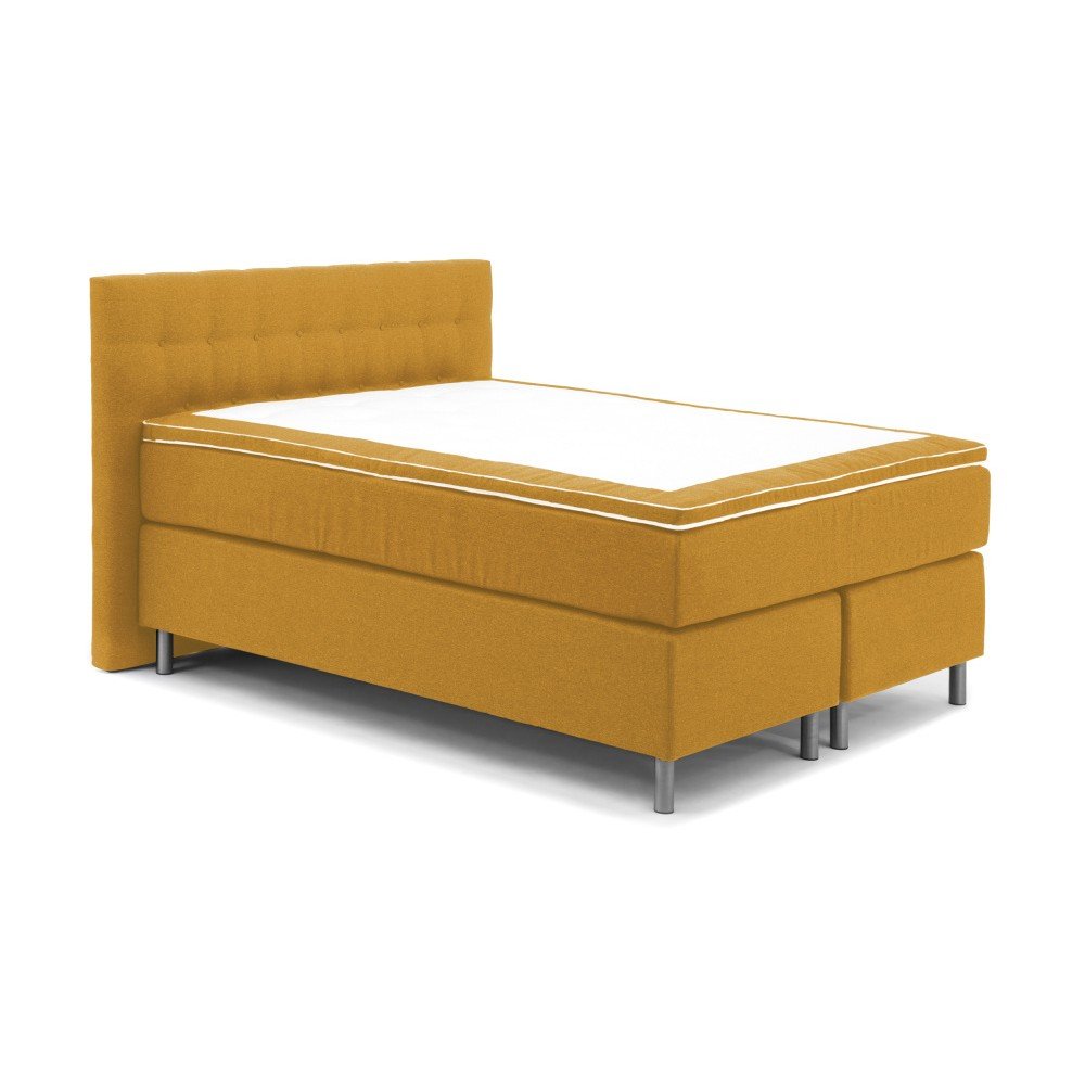 Hořčicově žlutá boxspring postel Vivonita Koso, 210 x 200 cm v:801616
