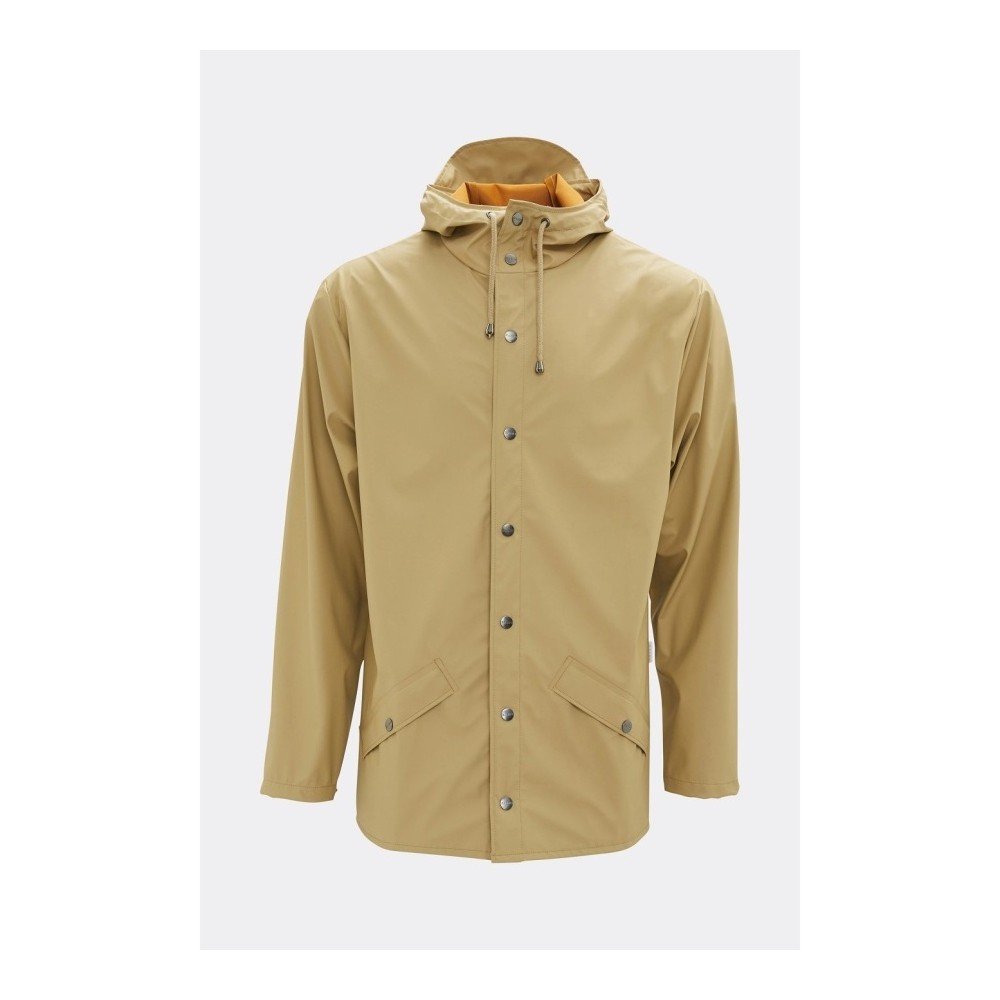 Béžová unisex bunda s vysokou voděodolností Rains Jacket, velikost M / L v:1123888