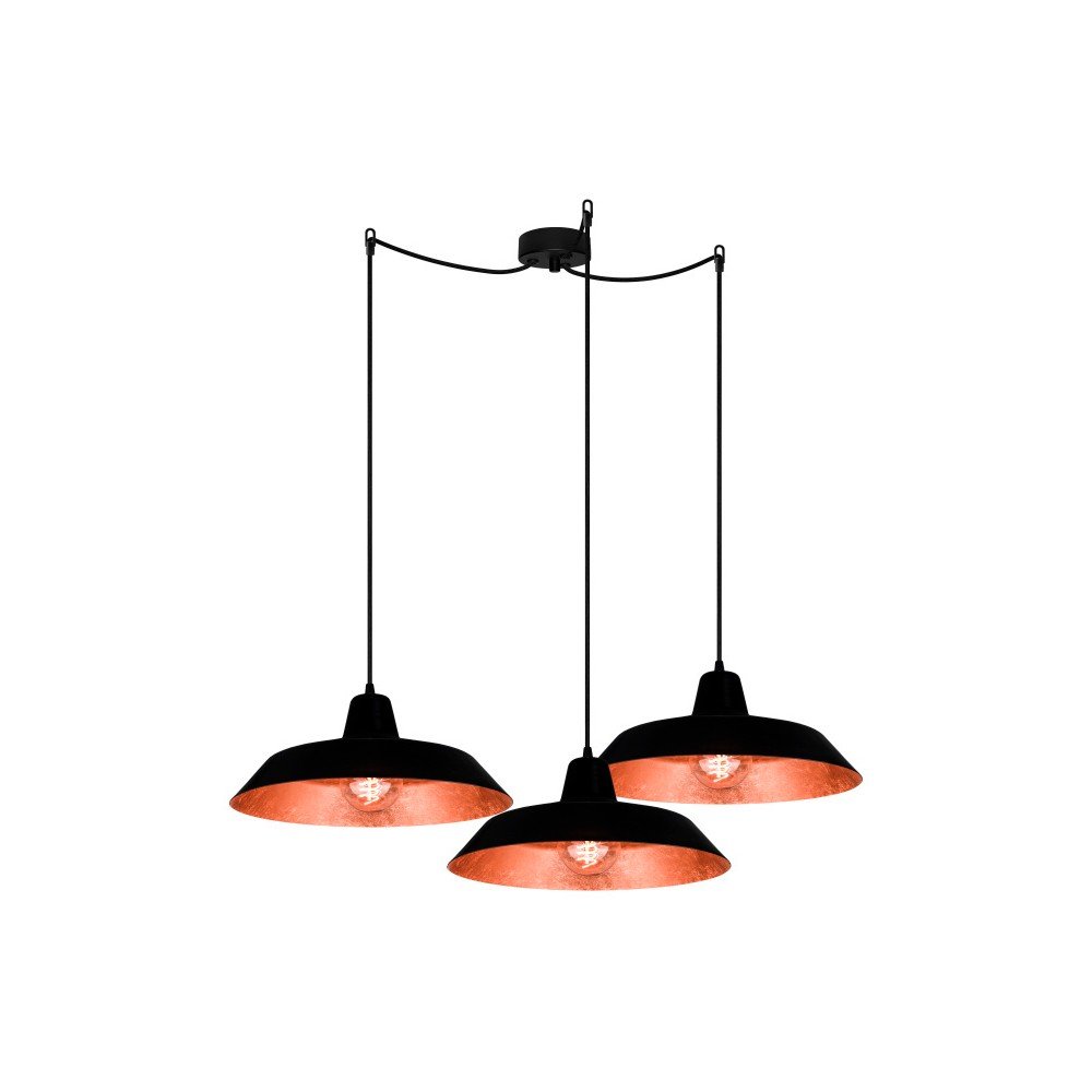 Trojitá černoměděná závěsná lampa Bulb Attack Cinco v:849264