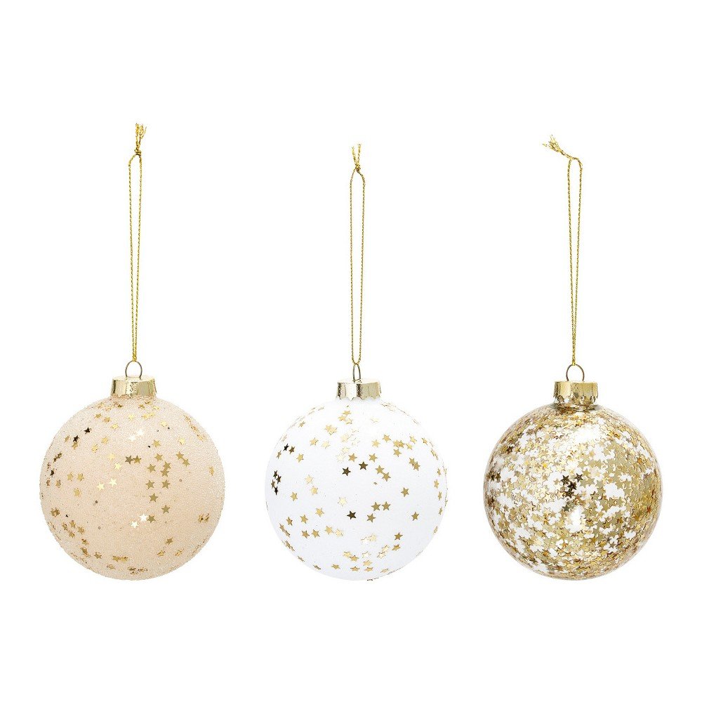 Sada 3 skleněných vánočních ozdob Bloomingville Ornament, ⌀ 8 cm v:1314216