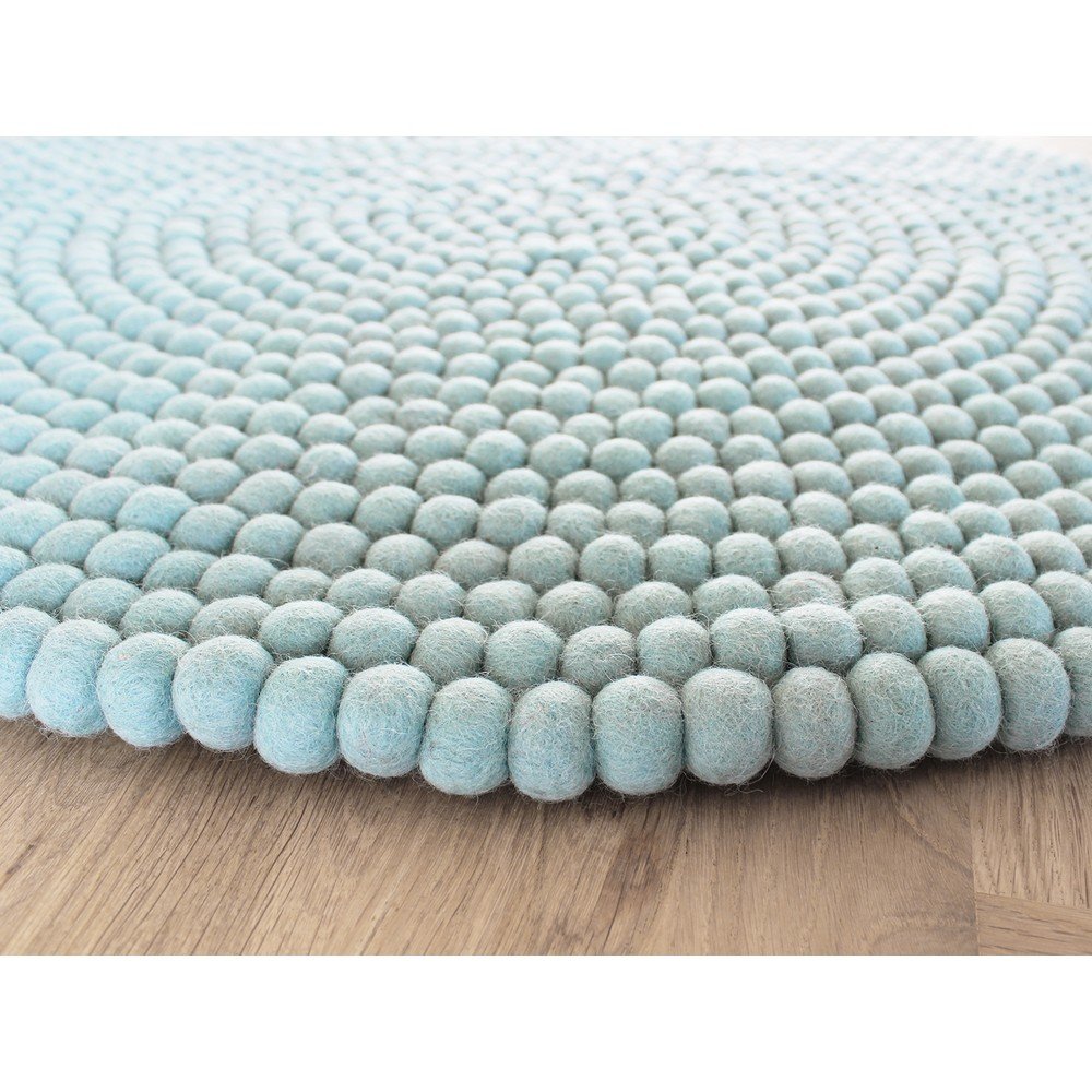 Pastelově modrý kuličkový vlněný koberec Wooldot Ball Rugs, ⌀ 120 cm v:1340991