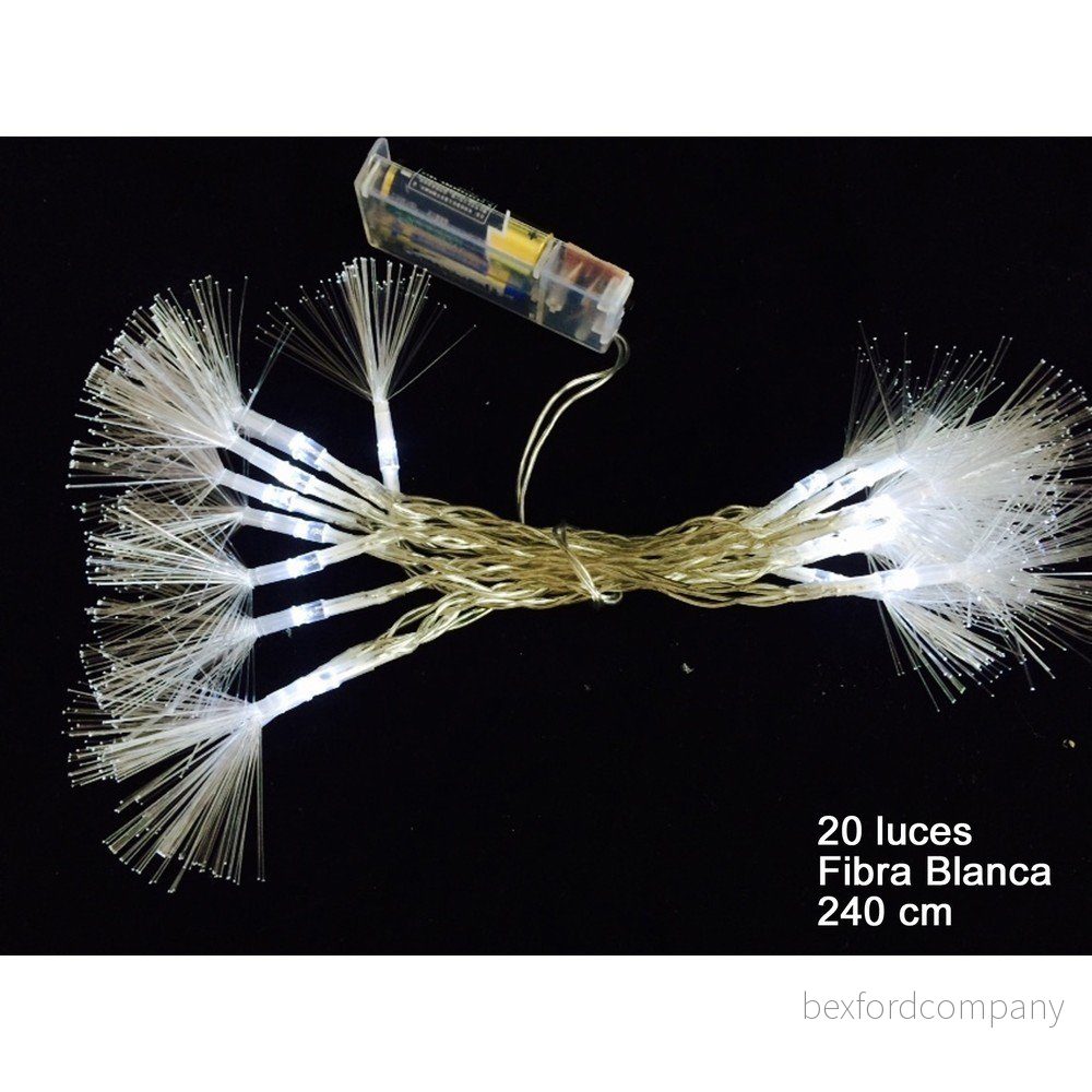 Bílý světelný LED řetěz Unimasa Fibra Óptica, 20 světýlek v:1383831 Bílý světelný LED řetěz Unimasa Fibra Óptica, 20 světýlek v:1383831